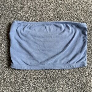 Klassy Network Ribbed Tube Top Periwinkle Blue Strapless Brami Medium